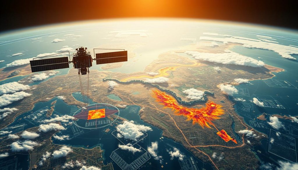 High-resolution satellite imagery capturing environmental data High-resolution satellite imagery capturing environmental data